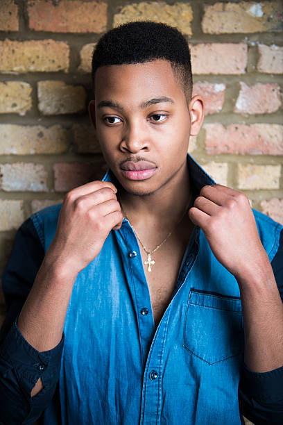 istock Young male fashion model 487672921