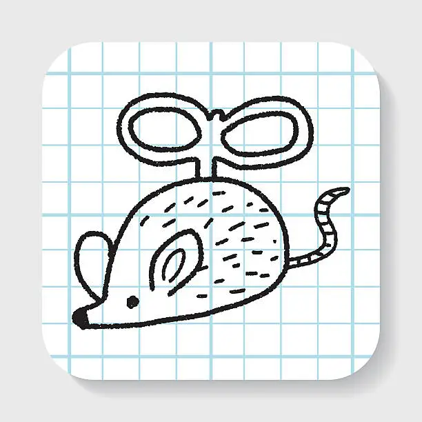 Vector illustration of doodle toy mouse