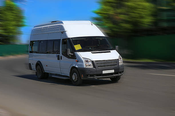 istock minibus goes on the country highway 487673226