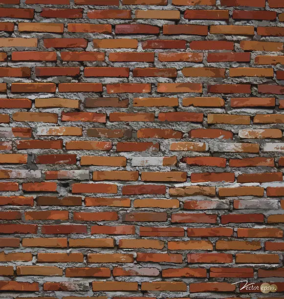 Vector illustration of Red brick wall background. Vector illustration.