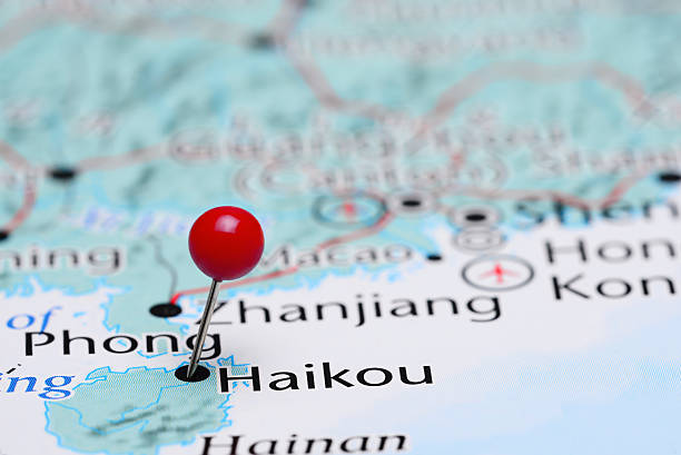 Haikou pinned on a map of Asia
