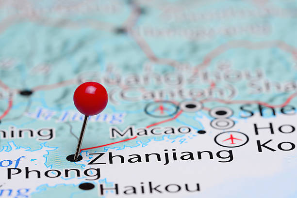 istock Zhanjiang pinned on a map of Asia 487673830