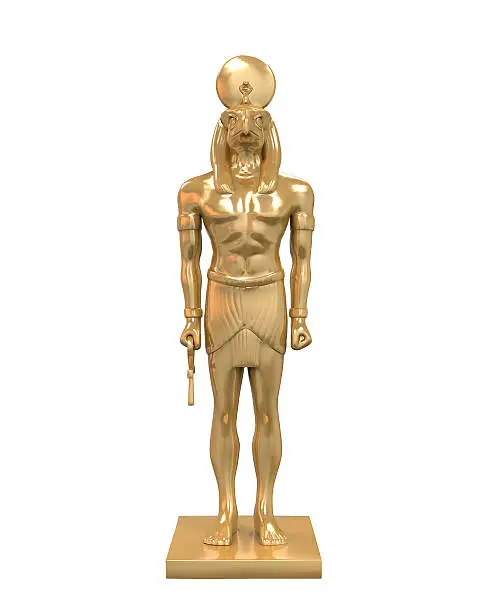 Egyptian God Horus Statue isolated on white background