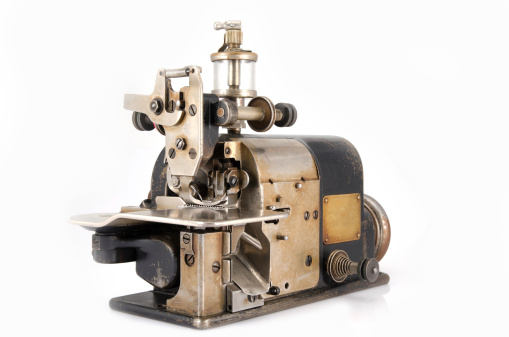 Old Industrial Overlock Sewing Machine.