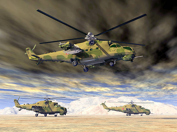 istock Soviet attack helicopters of the cold war 487676616