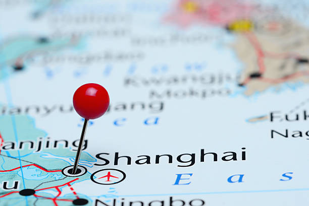 istock Shanghai pinned on a map of Asia 487677274