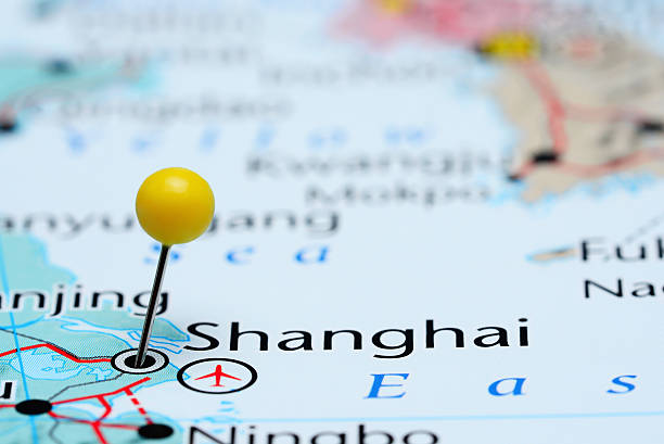 istock Shanghai pinned on a map of Asia 487677278