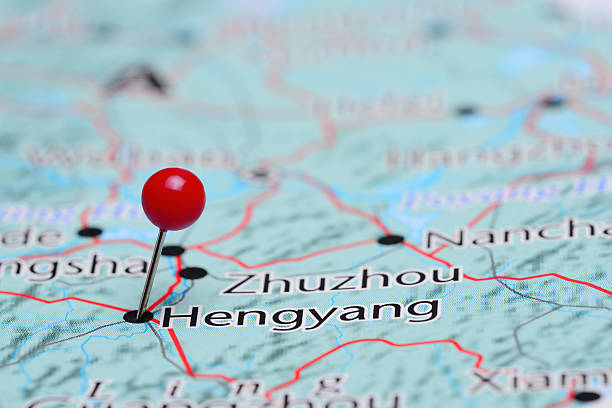 istock Hengyang pinned on a map of Asia 487677294