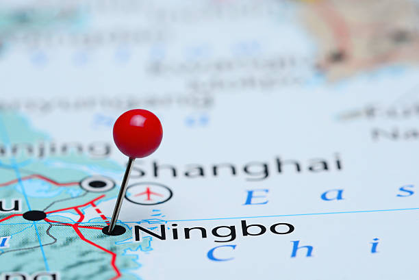 Ningbo pinned on a map of Asia