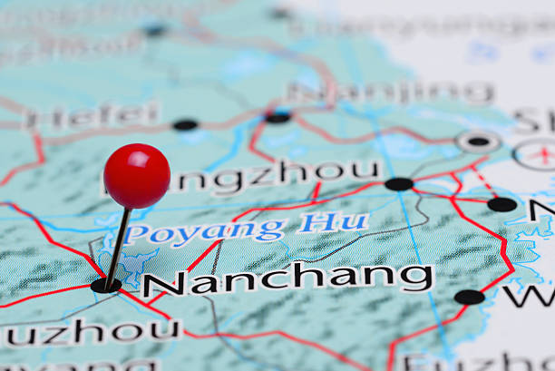 istock Nanchang pinned on a map of Asia 487677300