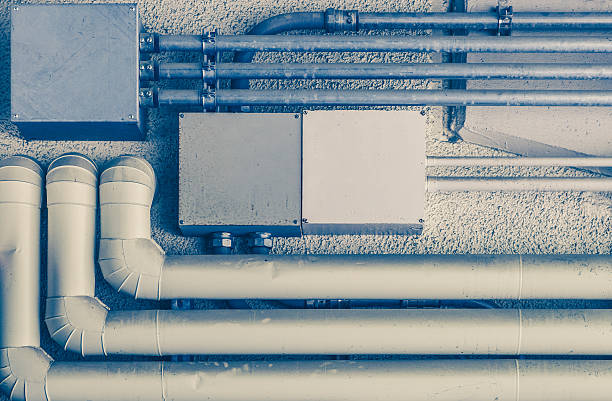 istock Close - up Pipeline water in industrial building 487677624