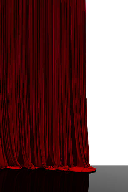 istock Red curtain in theater. 487677960