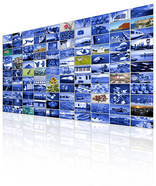 istock Video wall of TV screen 487679180