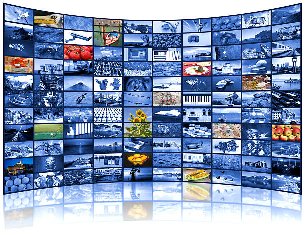istock Video wall of TV screen 487679186