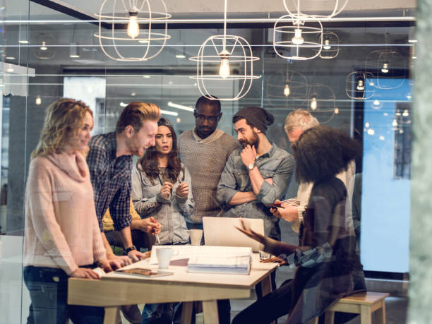istock Start up team talking on a meeting in the office. 487679920