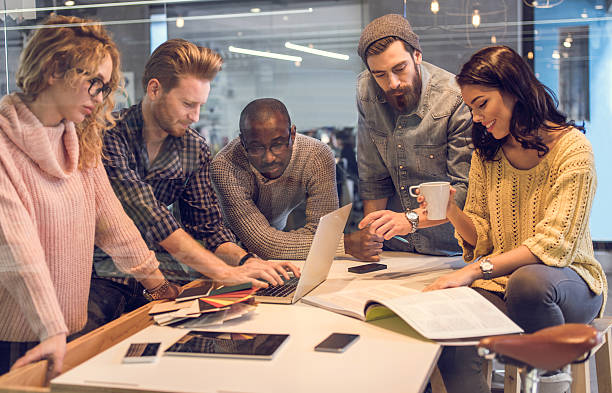 istock Team of creative people working in the office. 487679924