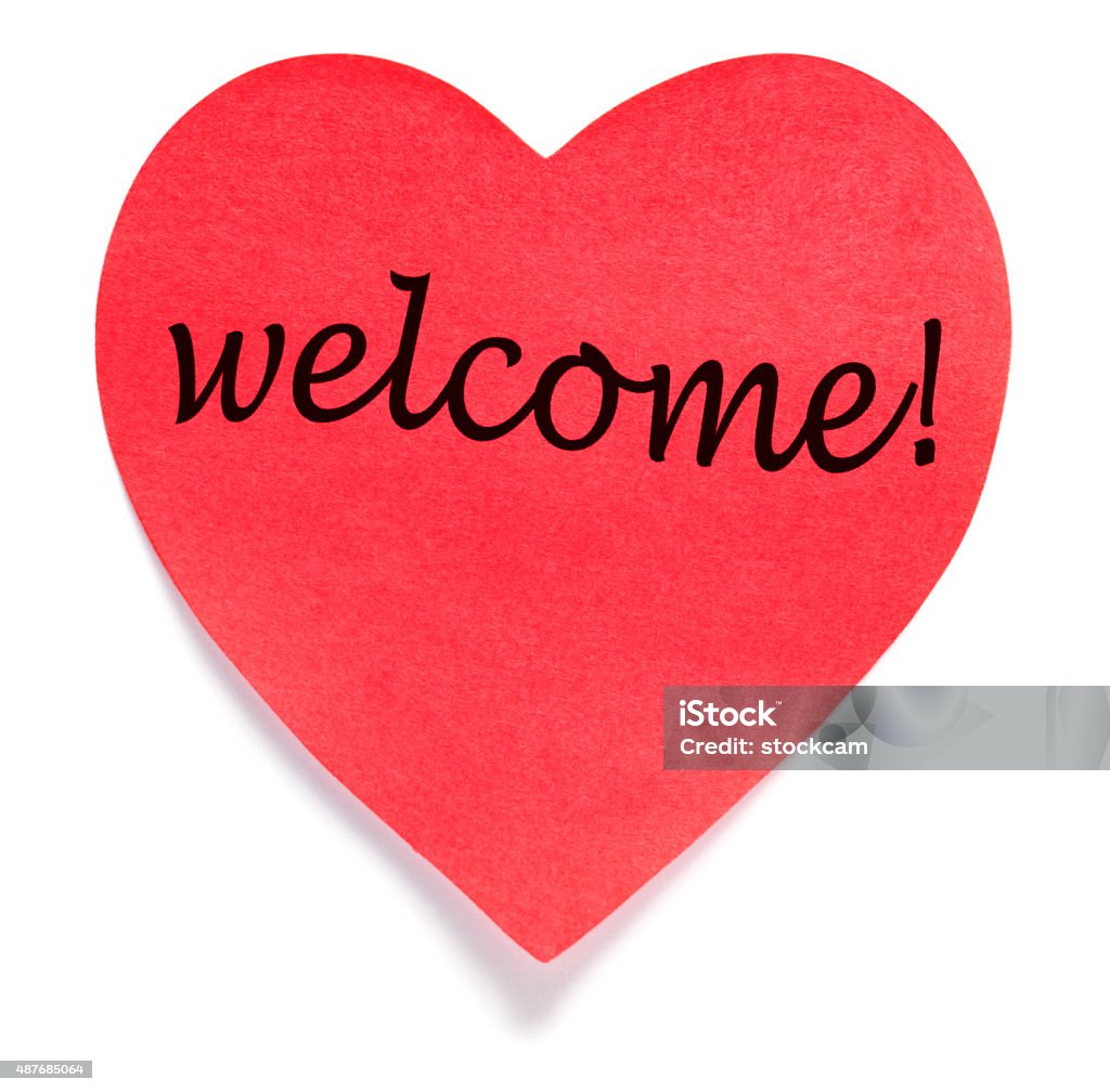 Welcome Back Note Heart Welcome Heart Shape Postit Note Stock Photo - Download Image Now - 2015 ...