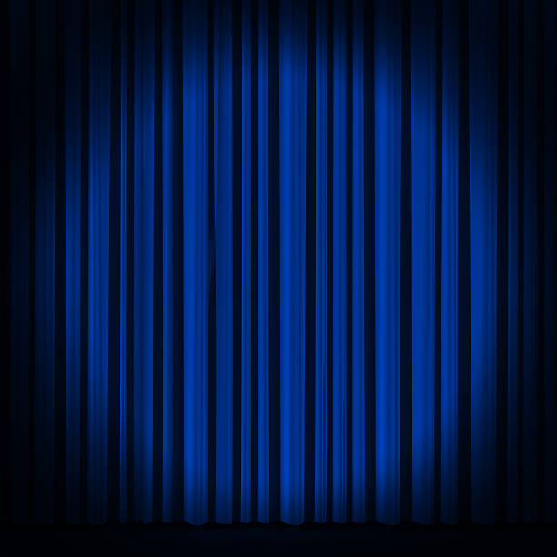 istock Blue curtain in theater. 487688918