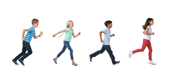 Studio shot of children running behind each other against a white backgroundhttp://195.154.178.81/DATA/i_collage/pu/shoots/805346.jpg