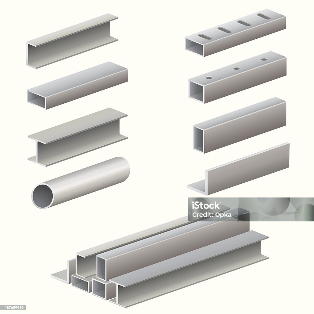 Металлический профиль и пробирки - Векторная графика Балка роялти-фри