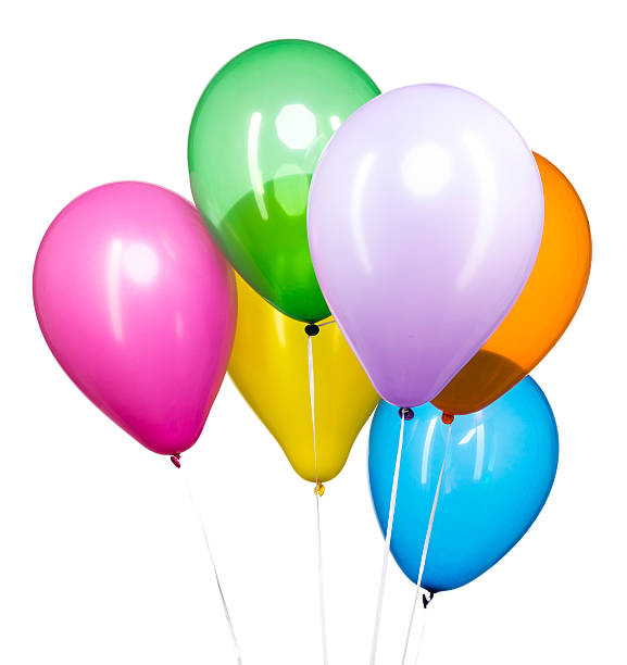 Colorful Balloons on White Background stock photo