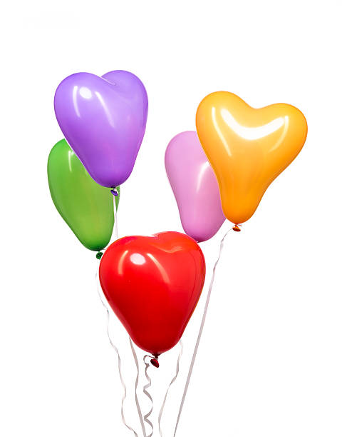 Colorful Balloons on White Background stock photo