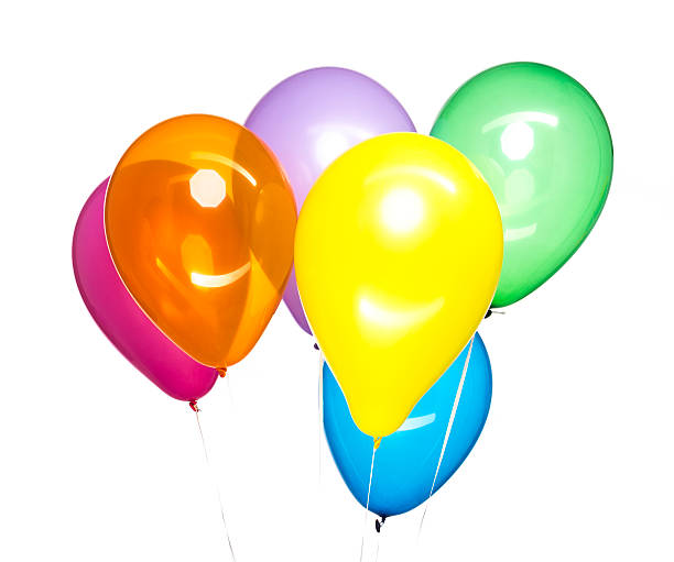 Colorful Balloons on White Background stock photo