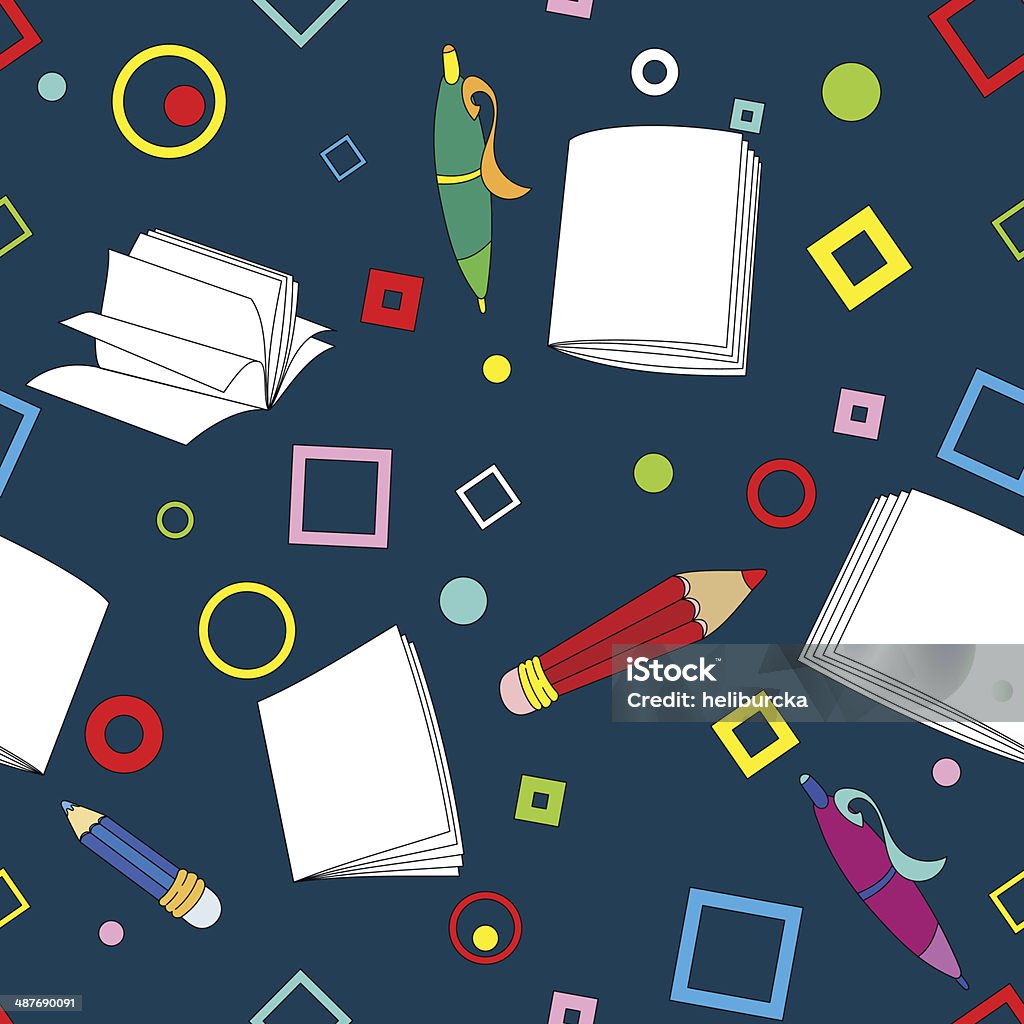 Student Notes Background School Notes Seamless Pattern On Dark Blue Background Stock ...