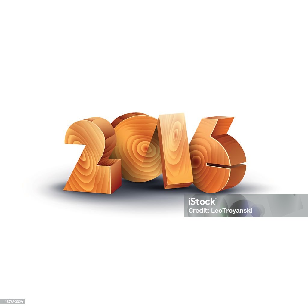 2016 Lettering Wooden 3d Letters 2016 Stock Illustration - Download Image Now - 2015 ...