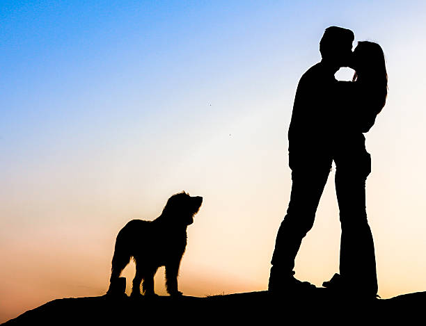 istock Heterosexual coule in love silhoutte 487690594