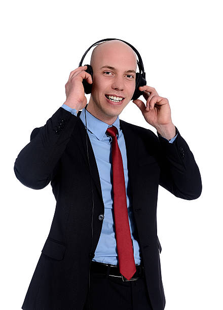 istock Businessman in earphones 487690945