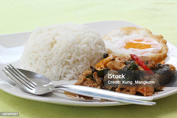 Pollo Con Arroz Curry Panang Foto de stock y más banco de imágenes de Adulación - Adulación, Alimento, Alimentos cocinados