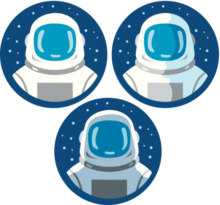 Three different icons of an astronaut