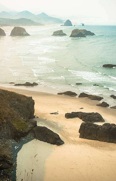 parque estatal de ecola paisaje de la costa de oregon - cape sebastian fotografías e imágenes de stock