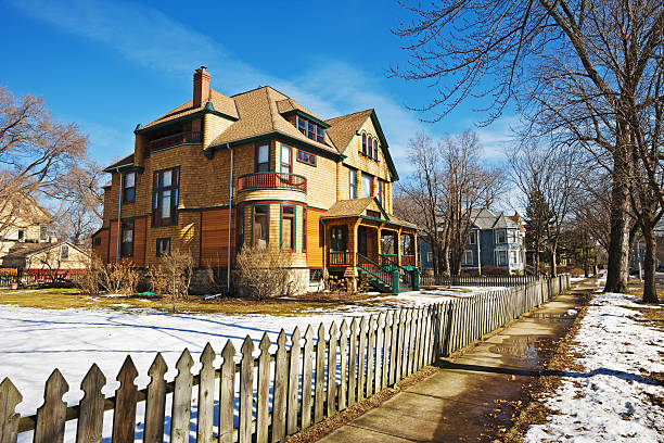 Schlecht House in Austin, Chicago stock photo