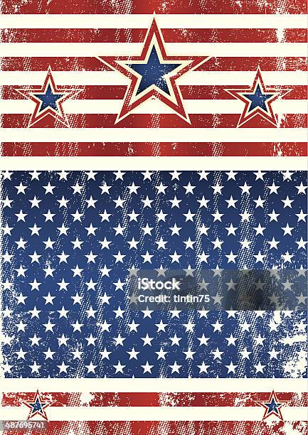 Stany Zjednoczone Teksturowanej Ramki - Stockowe grafiki wektorowe i więcej obrazów 4-go lipca - 4-go lipca, Abstrakcja, Ameryka