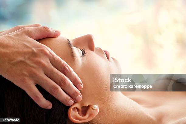 Woman Having Facial Massage Stock Photo - Download Image Now - Massaging, Osteopath, Alternative Medicine