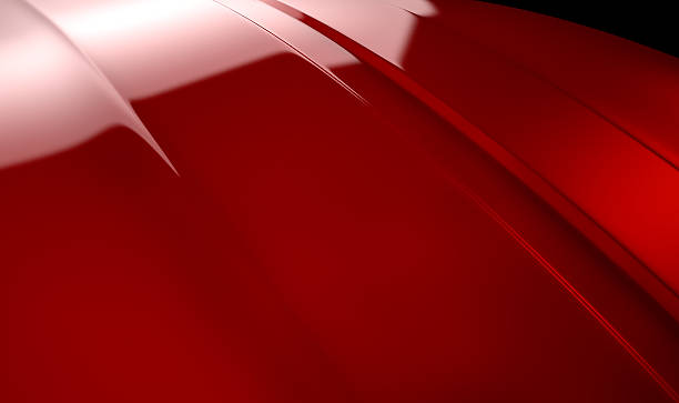 Car Contour Cherry Red An abstract section of the contours of a cherry red automobile bonnet with dramatic lighting on a dark studio background bonnet hat stock pictures, royalty-free photos & images