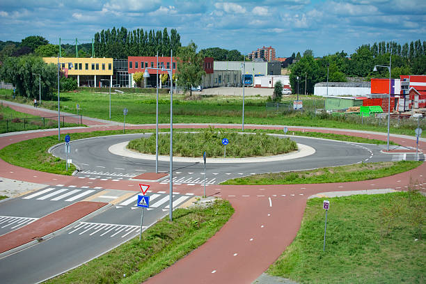 new Roundabout new Roundabout in Nijmegen Netherlands traffic circle stock pictures, royalty-free photos & images