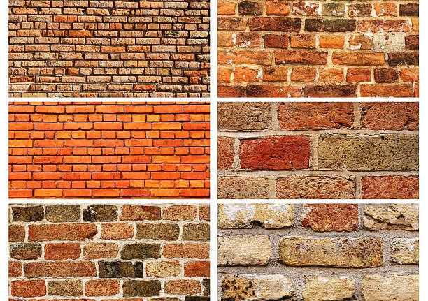 istock Set of banners with textures brick walls 487700220