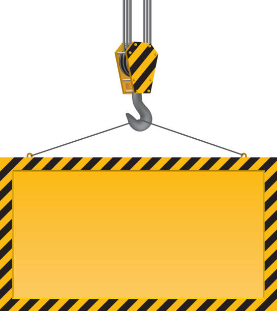 크레인 - derrick crane crane yellow single object stock illustrations