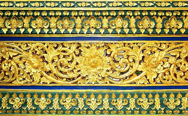 istock Traditional Thai stucco pattern decorative in temple, Thailand 487701346