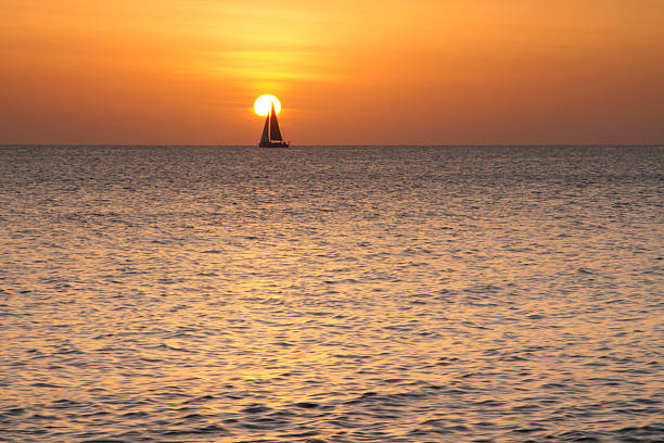 istock Yacht on the ocean at sunset 487701724