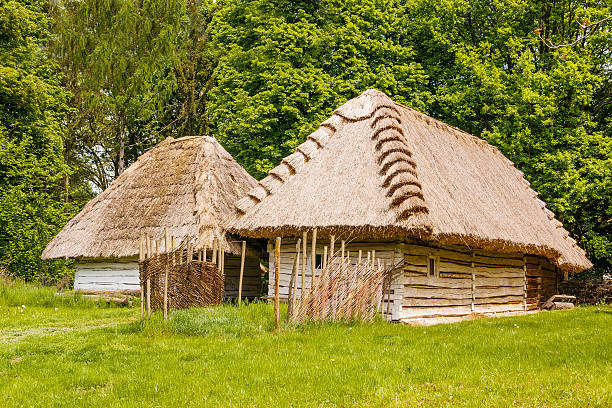 istock Old wooden rural houses 487701840