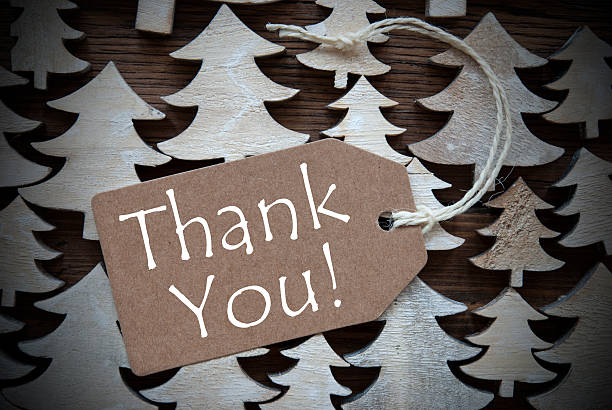 istock Brown Christmas Label With Thank You 487702680
