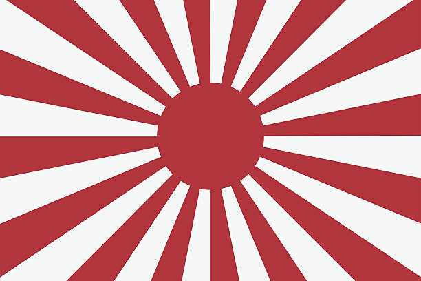 illustrations, cliparts, dessins animés et icônes de seize soleil japonais drapeau bleu marine 2 - japanese flag flag japan japanese culture