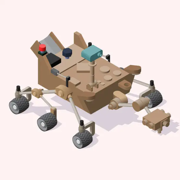 Vector illustration of Isometric Mars Rover