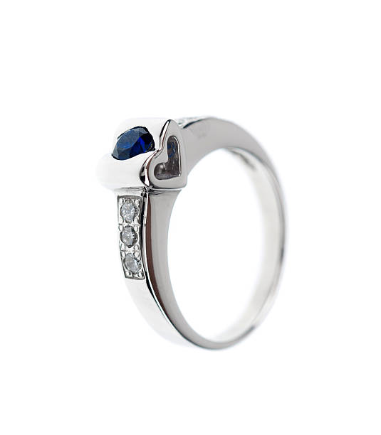 istock Wedding ring made of white gold 487707656