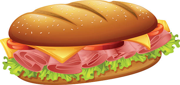 Ilustración de Hamburger Con Jamón Y Queso y más Vectores Libres de  Derechos de Bocadillo - Bocadillo, Jamón, 2015 - iStock