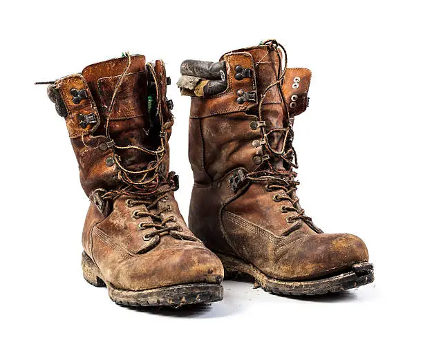 Photo of Worn Out Leather Work Boots